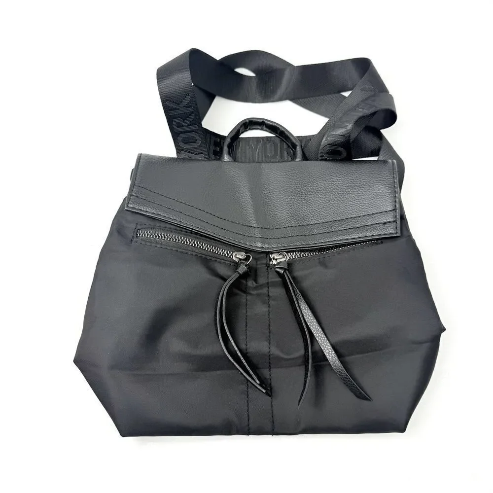 Botkier New York Black Trigger Logo Double Strap Mini Backpack